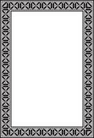 square european black monochrome ornament. Rectangular pattern, circle, ring of the Middle Ages. Revival border. Decorations of palaces vector