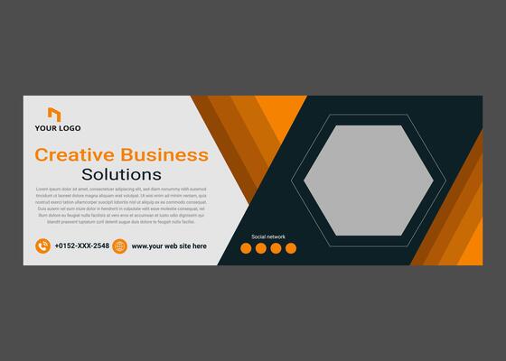 Fb cover and web banner template design stock illustration