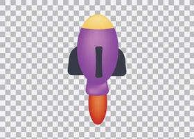rocket icon with vibrant colors and subtle reflections vector