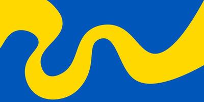 Abstract modern yellow wavy curve on blue background. Colors of the Ukrainian flag. illustration. vector