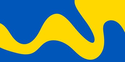 Abstract modern yellow wavy figure on blue background. illustration. vector