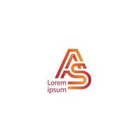 Creative Abstract AS Monogram Logo Design vector