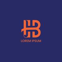Trendy Abstract HB Interlock Monogram Logo vector
