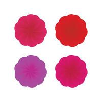 Red and Pink Gradient Flower Circles vector