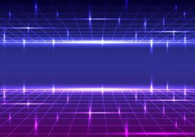 Digital retro background. Sci-Fi cyberpunk futuristic concept. Design for wireframe, technology, neon, light, grid, landscapes, retro, 80s, 90s. vector