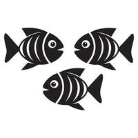 Minimalist Fish Sketches in a Flat Perspective vector