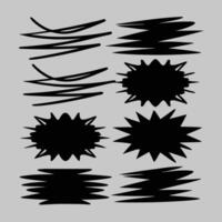 Abstract Black Shapes Scratches, Splashes, and Starbursts Design Elements vector