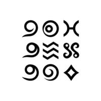 Abstract Spiral Swirl Symbols Zodiac, Nature, Design Elements vector
