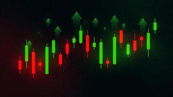 Market Growth Illustration with Increasing Graph Going Up. Increasing graph and arrow on green background. vector