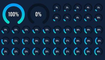 Set of circular sector percentage diagrams from 0 to 40. Set of circular sector percentage diagrams meters from 0 to 40 ready-to-use for web design, user interface UI. vector