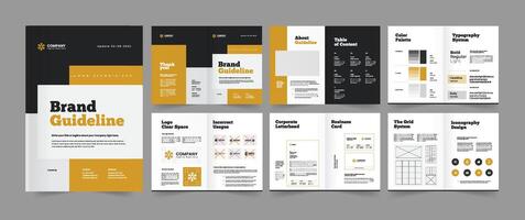 Brand Guideline, Brand Guidelines Presentation Template, Logo Guideline, A4 Guidelines Layout Design vector