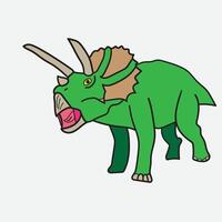 Cartoon Triceratops Dinosaur with white Background vector