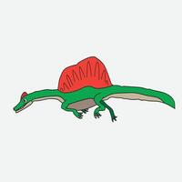 cartoon spino saurus with a white Background vector