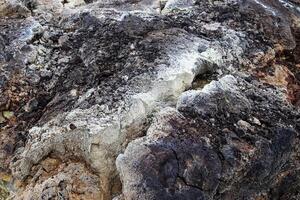 Geothermal area showing colorful rhyolite rocks and sulfur deposits in iceland photo