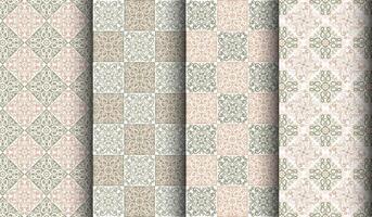 Seamless patterns with hand drawn ornaments set of arabic seamless textures vector