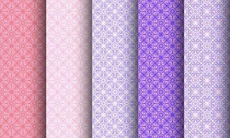 Abstract flower floral ornate seamless textures. patterns set. vector