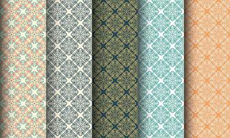 Seamless patterns with hand drawn ornaments set. vector