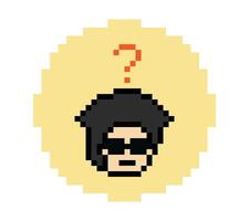 Man male boy cute design with question questionare question mark cartoon. vector