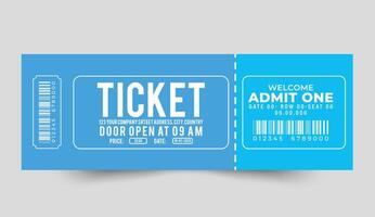 Modern Event Ticket Design blue color vector