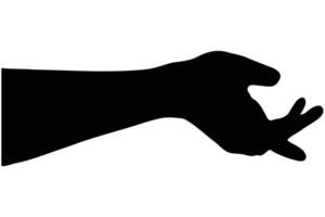 Silhouette of a hand reaching out, fingers slightly curled. A simple, elegant graphic design element. vector