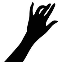 Silhouette of a hand reaching out, fingers slightly curled. A simple, elegant graphic. vector