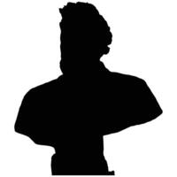 Silhouette of a classical bust, profile view. Elegant and timeless artwork, perfect for design projects. vector