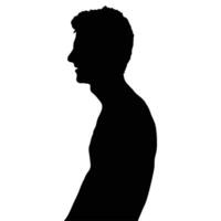 Male silhouette profile, illustration. Perfect for design projects needing a simple, strong visual. vector