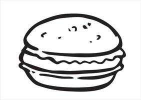 illustration in doodle style. macaron cookies vector