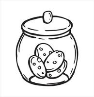 illustration in doodle style. cookie jar vector