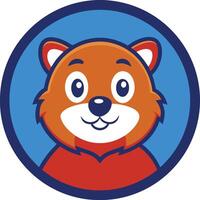 Bear with Hexagon Frame vector