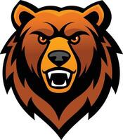 Digital Bear Head Artwork vector