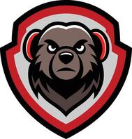 Bear with Shield Emblem vector