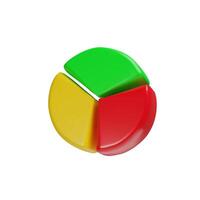 3d render pie chart circle third diagram infographic object. Rotation round cycle scheme process template. graph of data, timeline process, statistic info. 33 percent of template vector