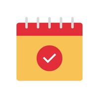 Calendar checklist complete flat design schedule icon vector