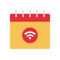 Wi-Fi bill payment schedule notification icon design vector