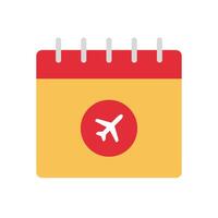 Flight journey reminders schedule flat designs vector