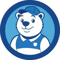 Polar Bear in Circle Frame Logo vector