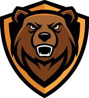 Bear Face Badge Design vector