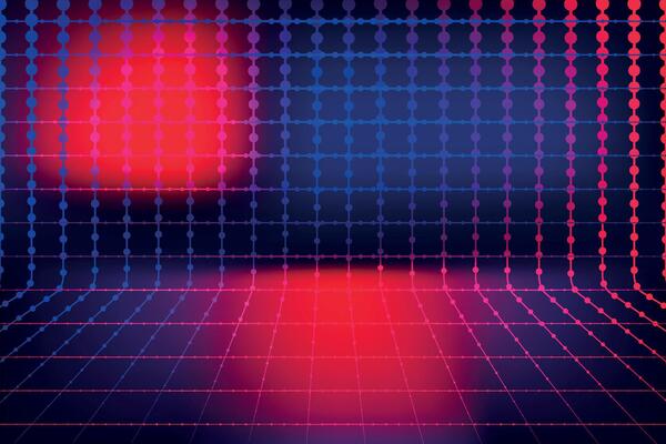 abstract background with red dot lines, Abstract Neon Grid Background, a red and blue Abstract background with a grid of dots neon light effect,