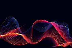 abstract wave background with colourful lines, Abstract Data Wave Background with red blue black neon colour, abstract background with red, blue and purple lines, vector
