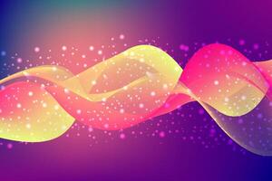 Flowing Light Waves wallpaper design, abstract pink yellow blue red colour wave background with stars, abstract background with waves line halftone dot texture with glowing neon colour effect vector