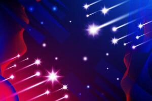 A red and blue colour modern design for abstract technology background with stars, stars and stripes, abstract background with stars and light, Neon light effect Cosmic Starry Night background design vector