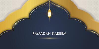 Islamic Ramadan Kareem background with lantern vector