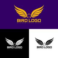 Wings Bird logo design for modern business simple minimalist and clean design vector