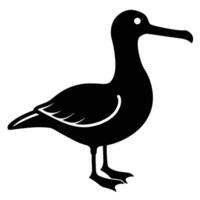 Endearing Albatross Silhouette Icon for Wildlife and Coastal Design Projects vector