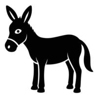 Charming Cute Donkey Silhouette Icon for Digital Art and Web Design vector