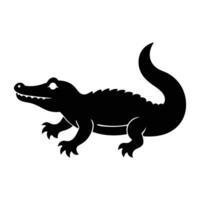 Unique Alligator Silhouette Icon for Nature and Wildlife Illustrations vector