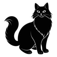 Minimalist ragdoll cat silhouette icon for pet websites and branding vector