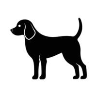 Simple beagle dog silhouette icon for logos and pet branding vector