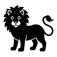 Charming Cute Lion Silhouette Icon for Wildlife Illustrations and Digital Design vector